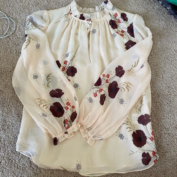 Joie- NWT “Rafaella” Silk Floral Long Sleeve Blouse - Picture 5 of 6